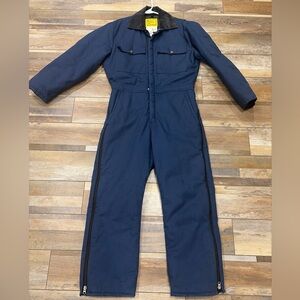 Vintage Men's Work N Sport Medium Short Insulated Coveralls Made in USA Blue